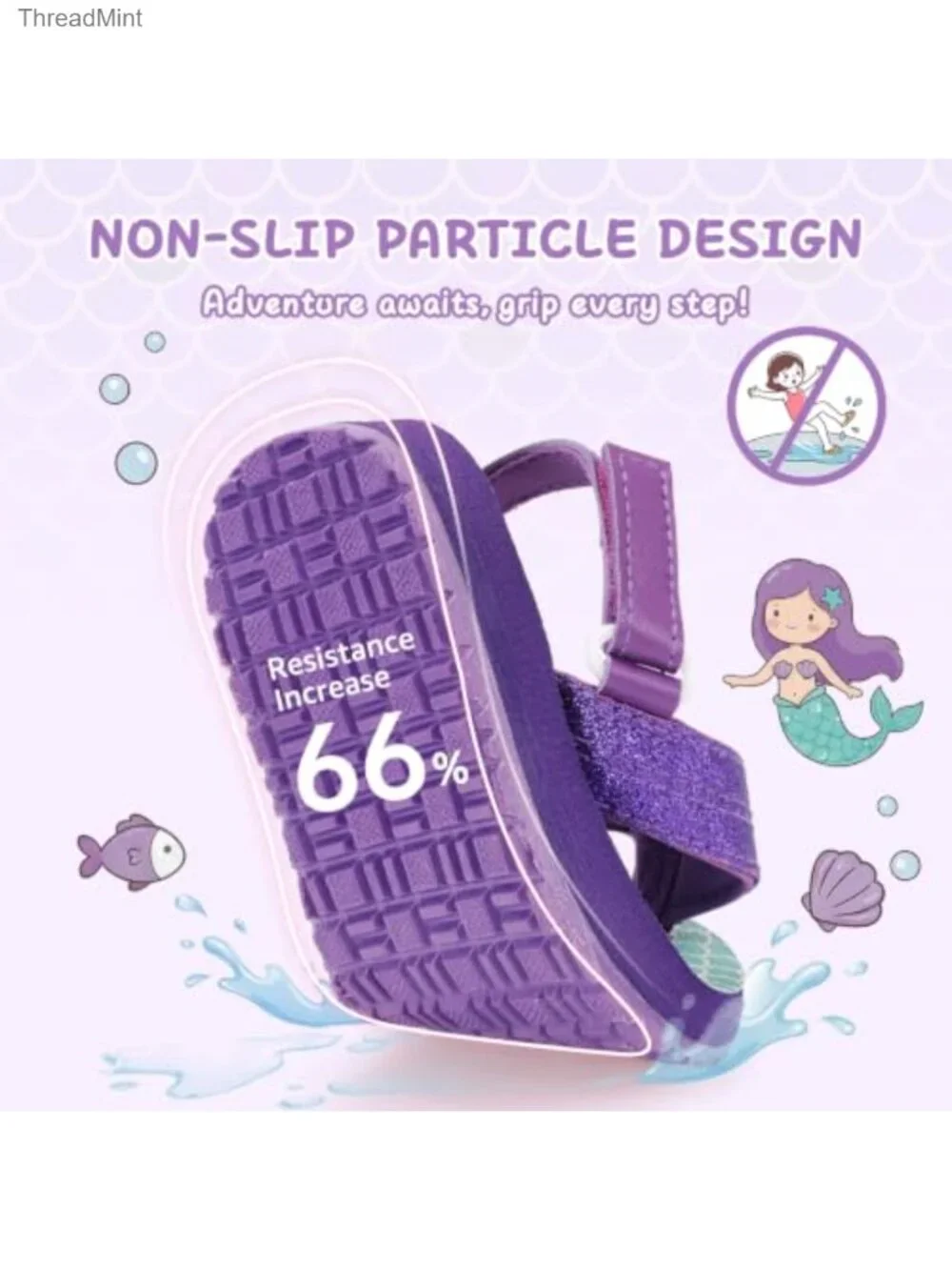 Kids Toddler Flip Flops Adjustable Back Strap Sandals Non-Slip EVA TPR
